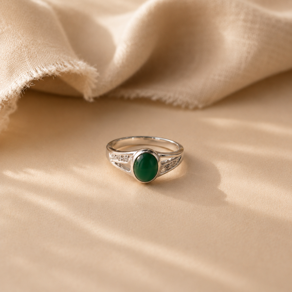 Verdant Grace Onyx Ring