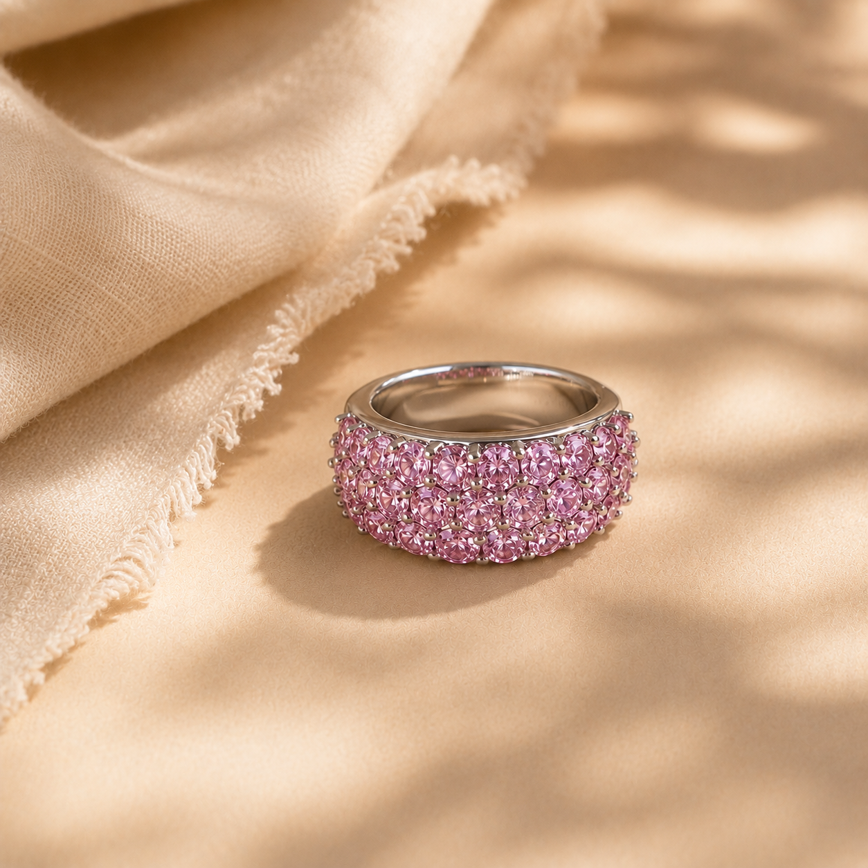 Rosabelle Pave Pink CZ Ring