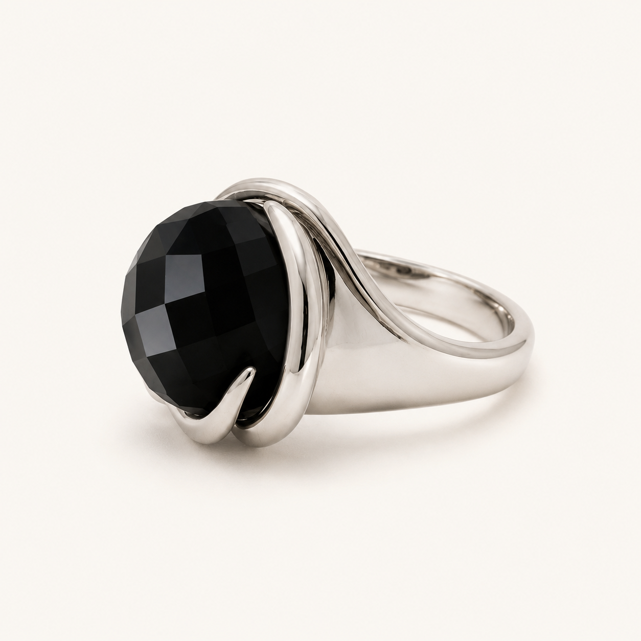 Black Spinel Statement Cocktail Ring