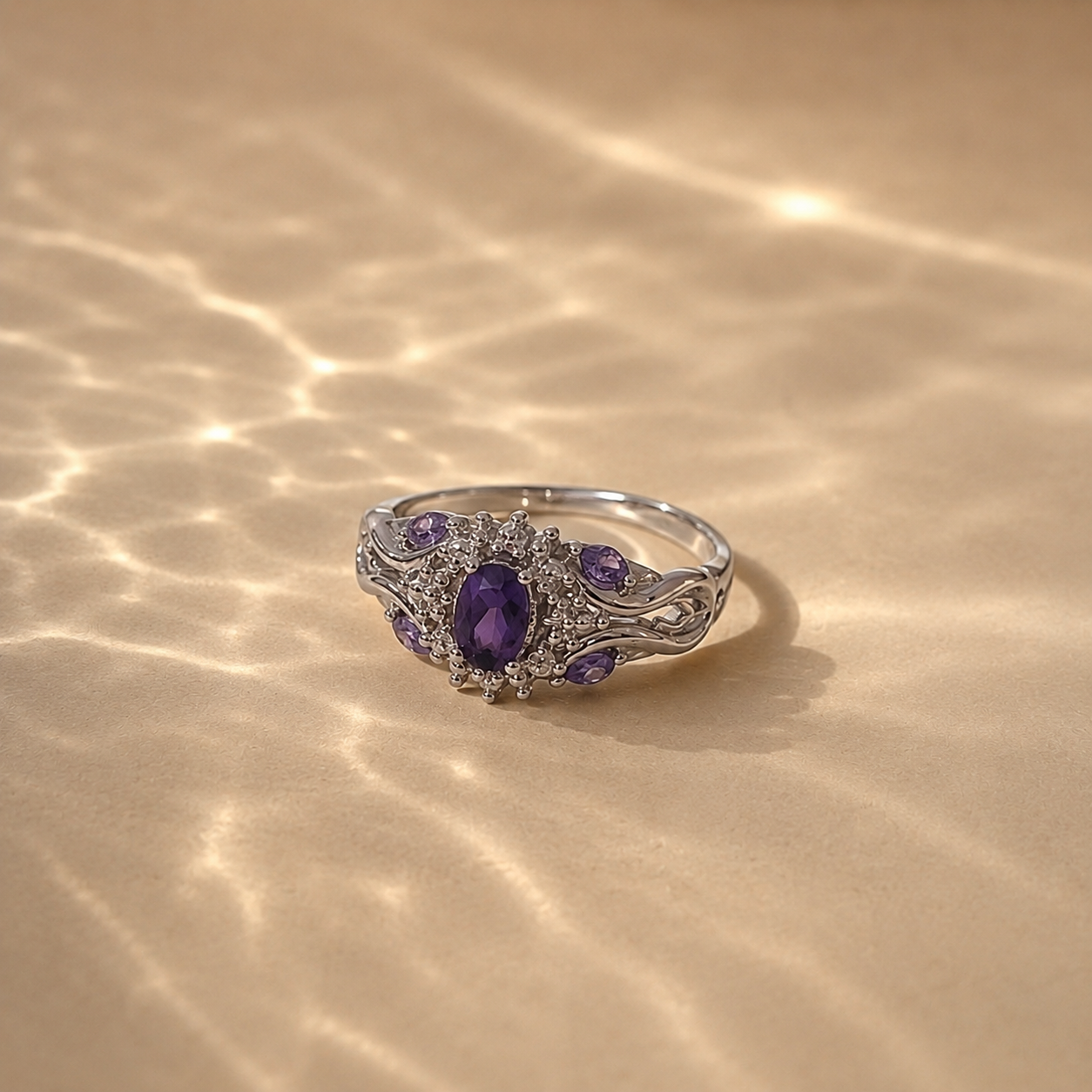 Vintage Amethyst Halo Ring