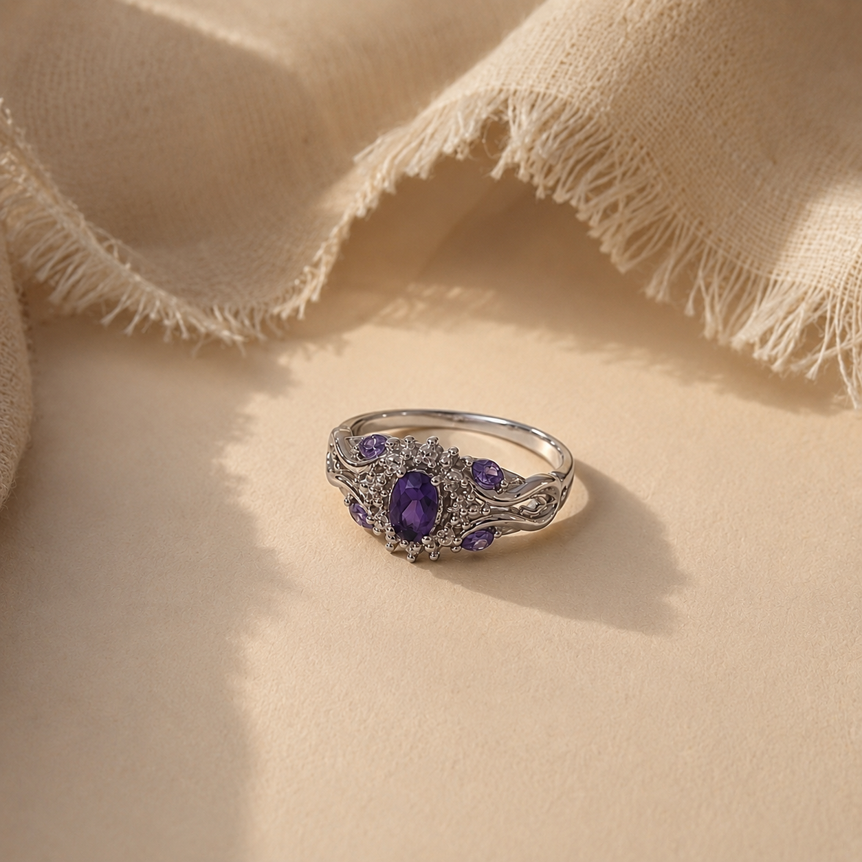 Vintage Amethyst Halo Ring