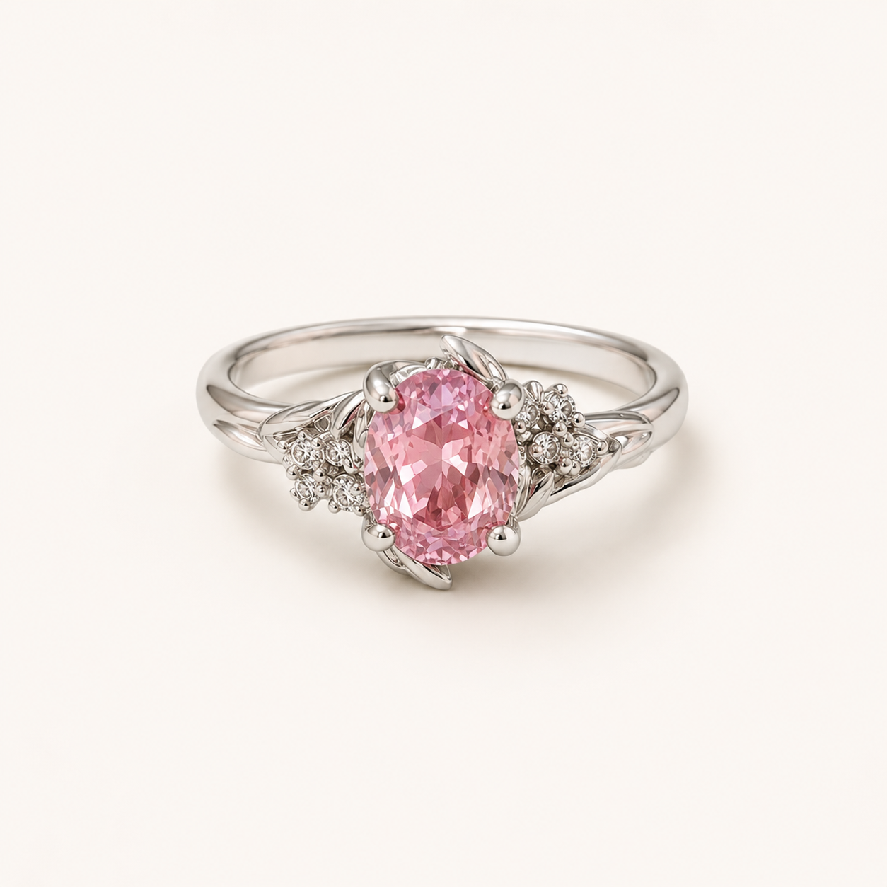 Rosabelle Pink CZ Floral Ring