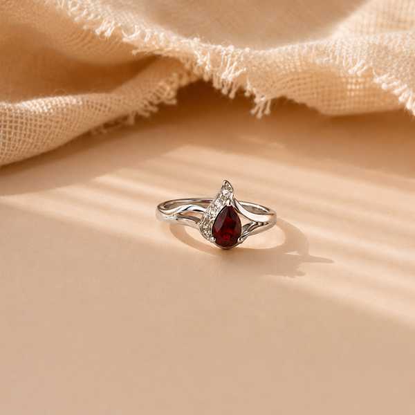 Scarlet Flame Garnet Ring