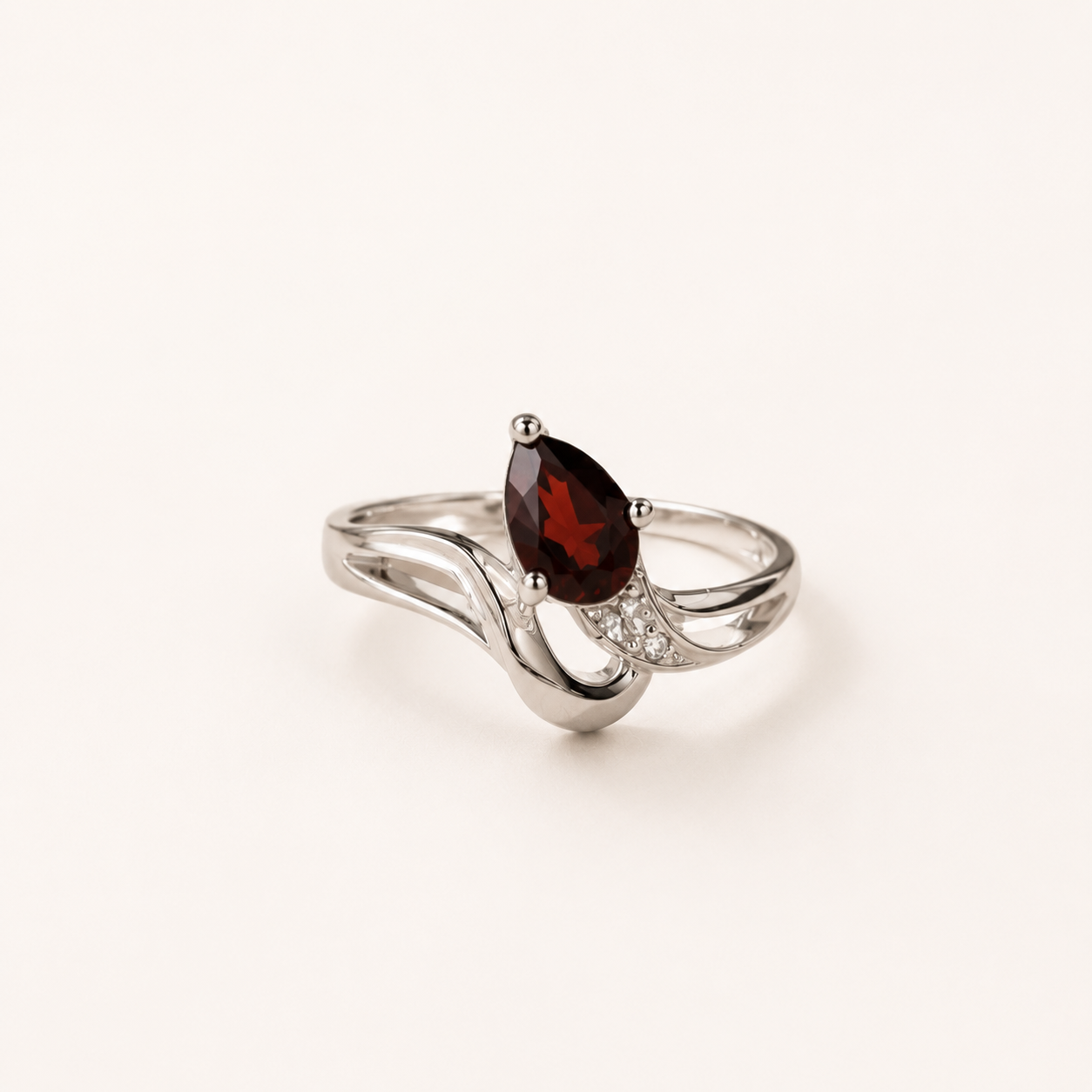 Scarlet Whisper Garnet Ring