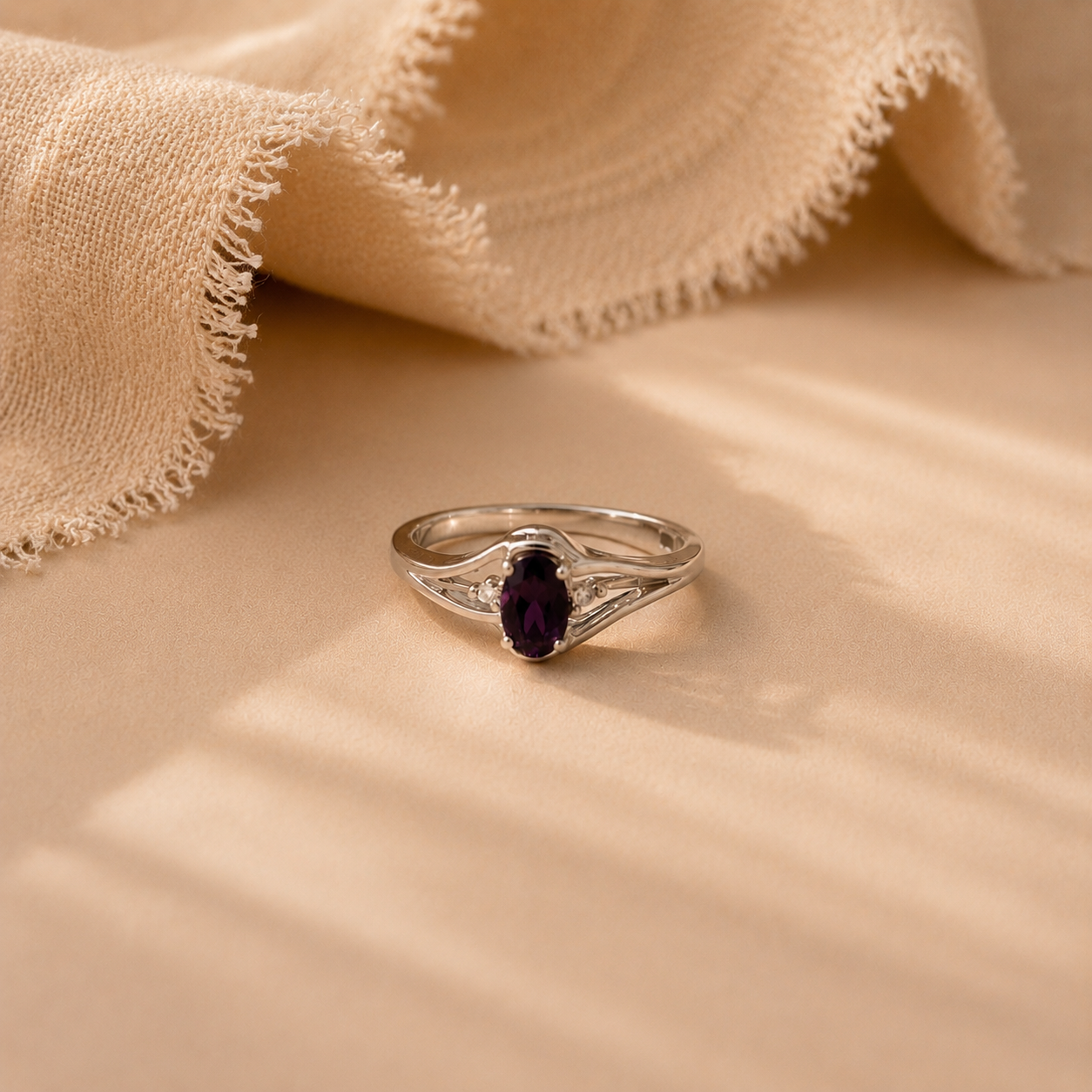 Elegant Amethyst Twist Ring