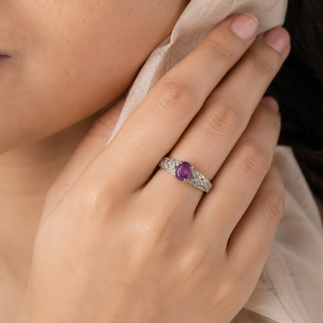 Vintage Filigree Amethyst Ring