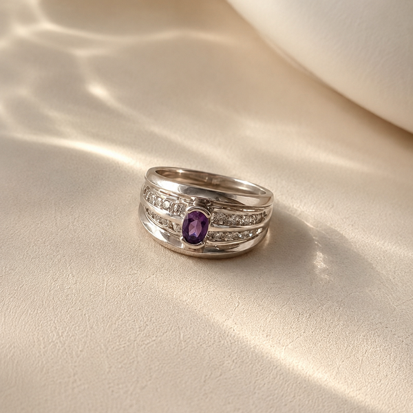 Amethyst Multi-Band Statement Ring
