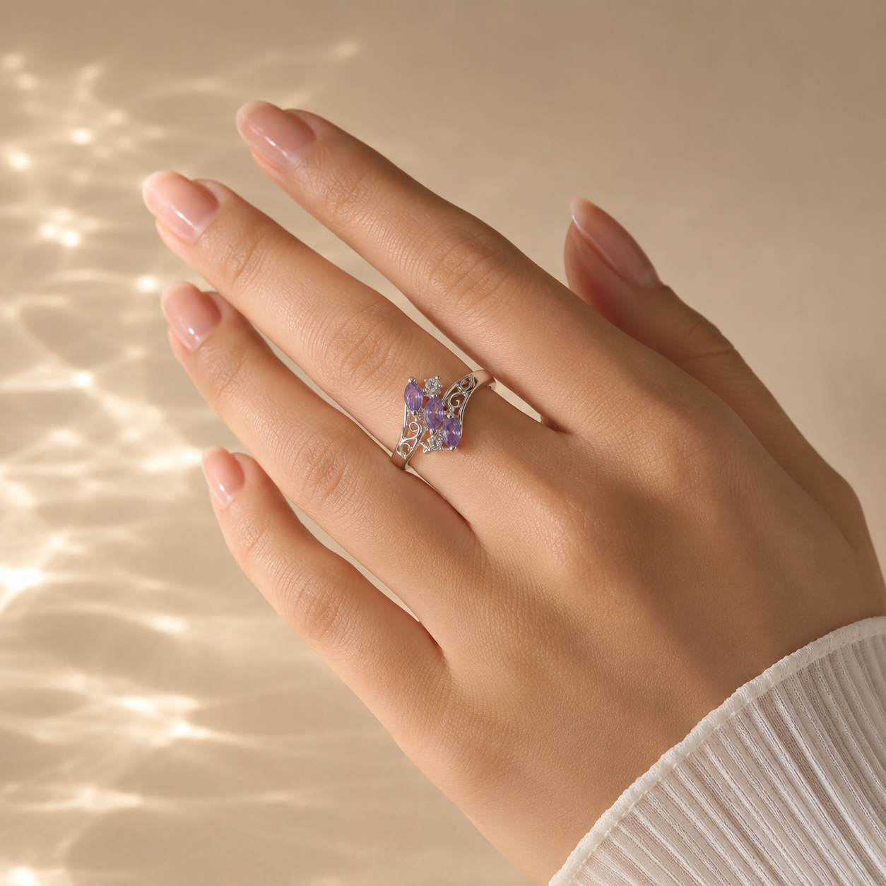 Vintage Amethyst Filigree Ring