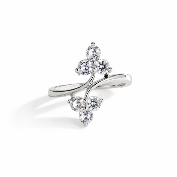 Floral Cluster Open Ring