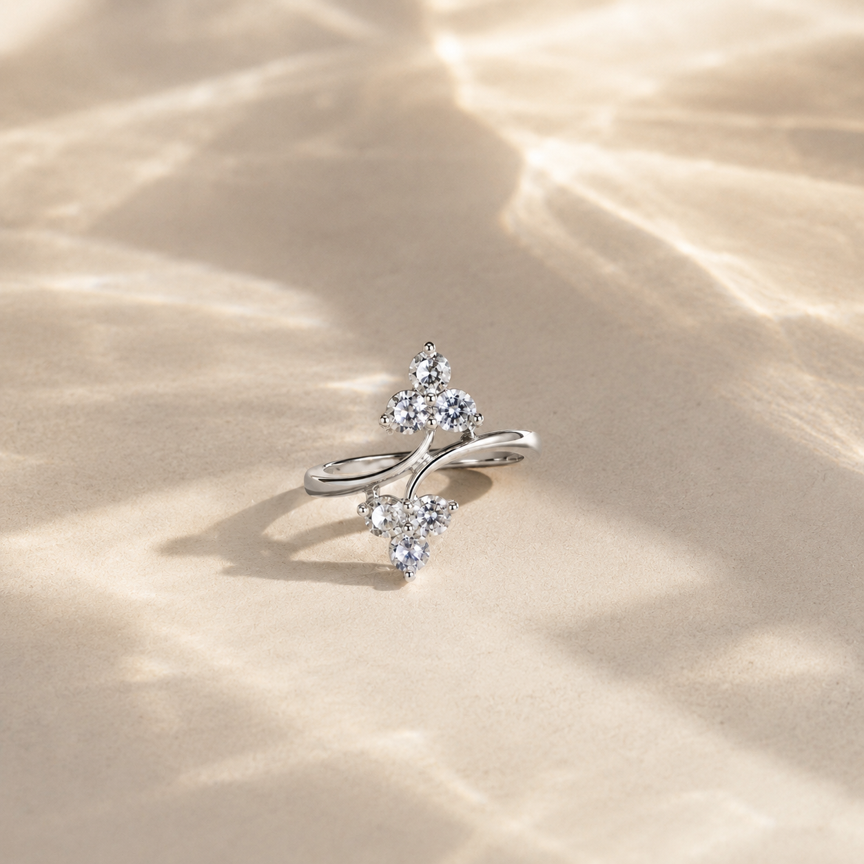 Floral Cluster Open Ring