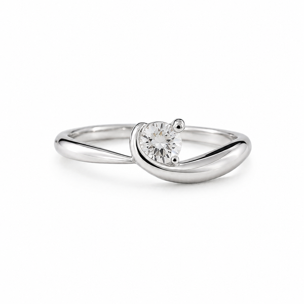 Modern Twist Solitaire CZ Ring