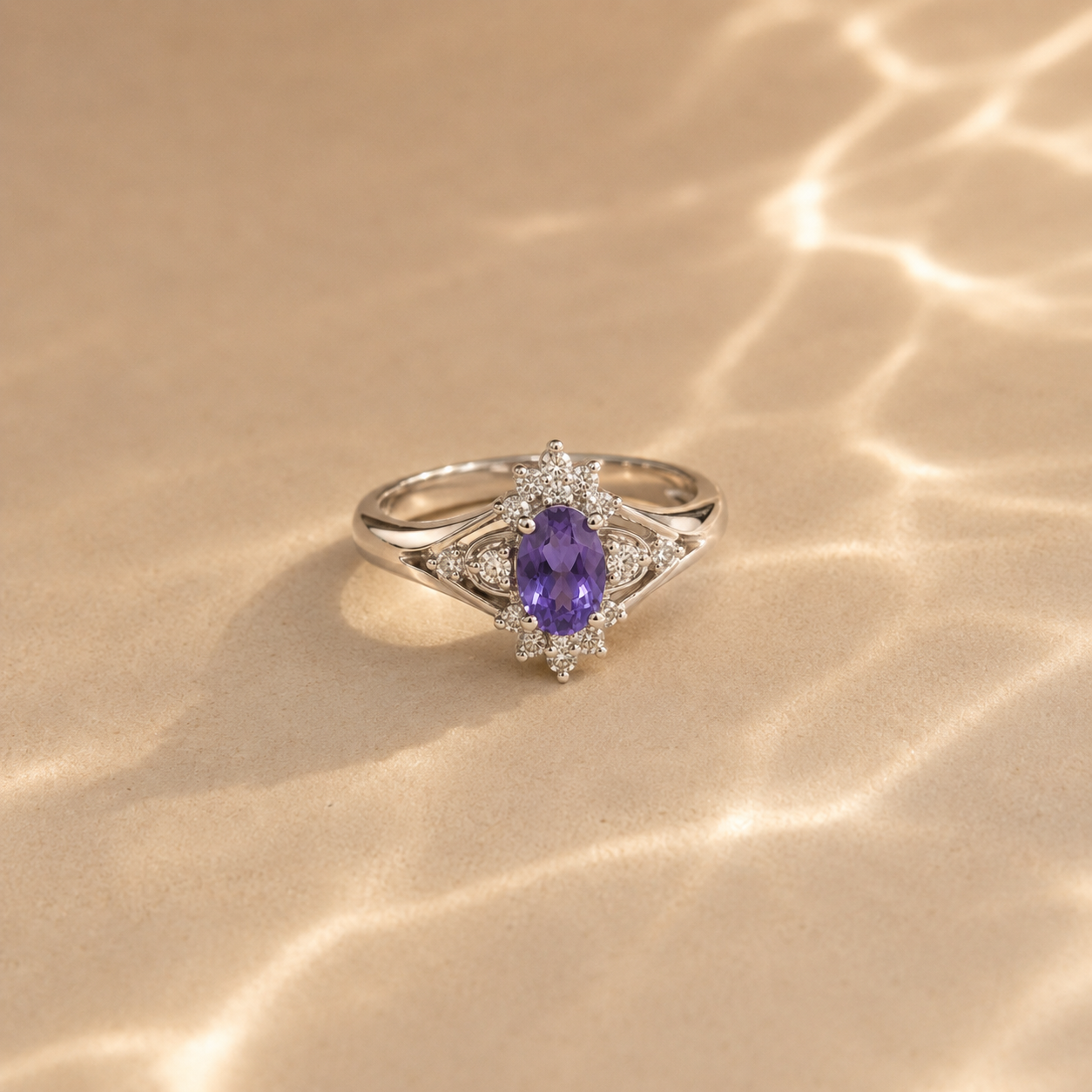 Amethyst Vintage Cluster Ring