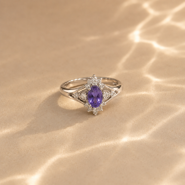 Amethyst Vintage Cluster Ring