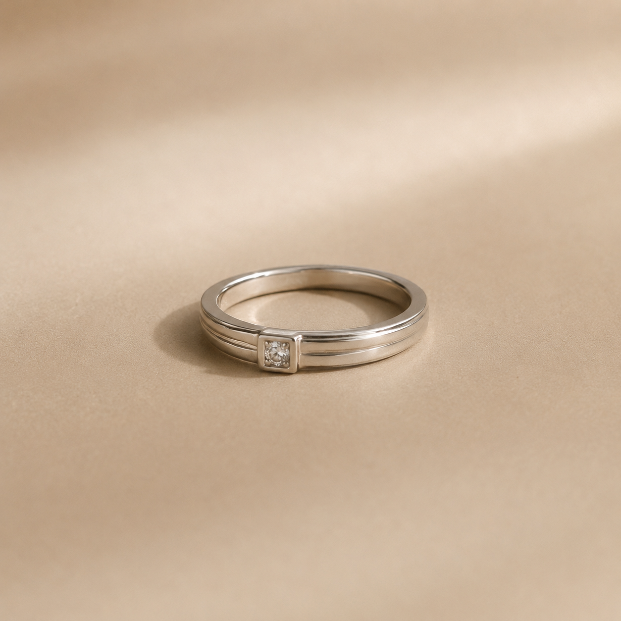 Minimal Bezel Solitaire Ring