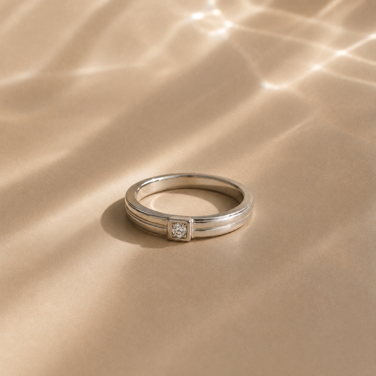 Minimal Bezel Solitaire Ring