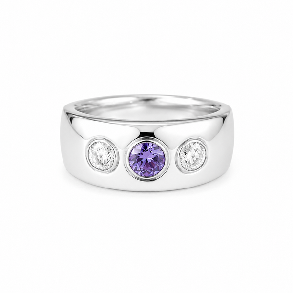 Amethyst Trinity Ring