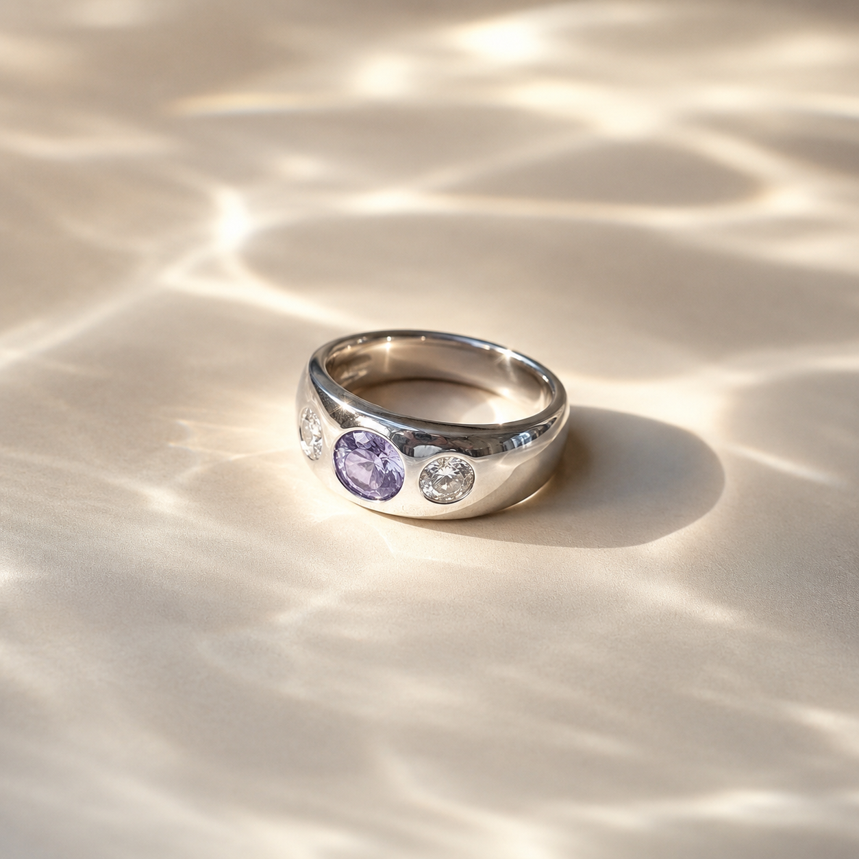 Amethyst Trinity Ring