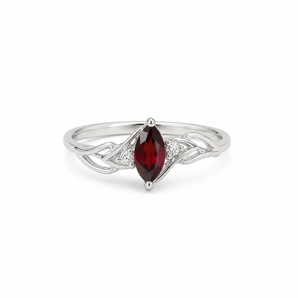 Crimson Vine Garnet Ring