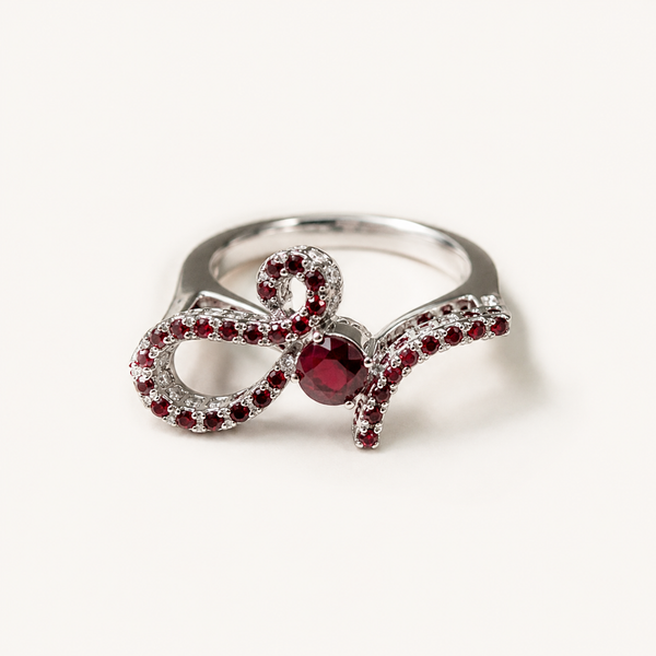 Crimson Infinity Garnet Ring