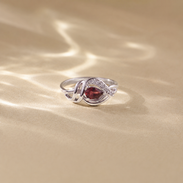 Scarlet Embrace Garnet Ring