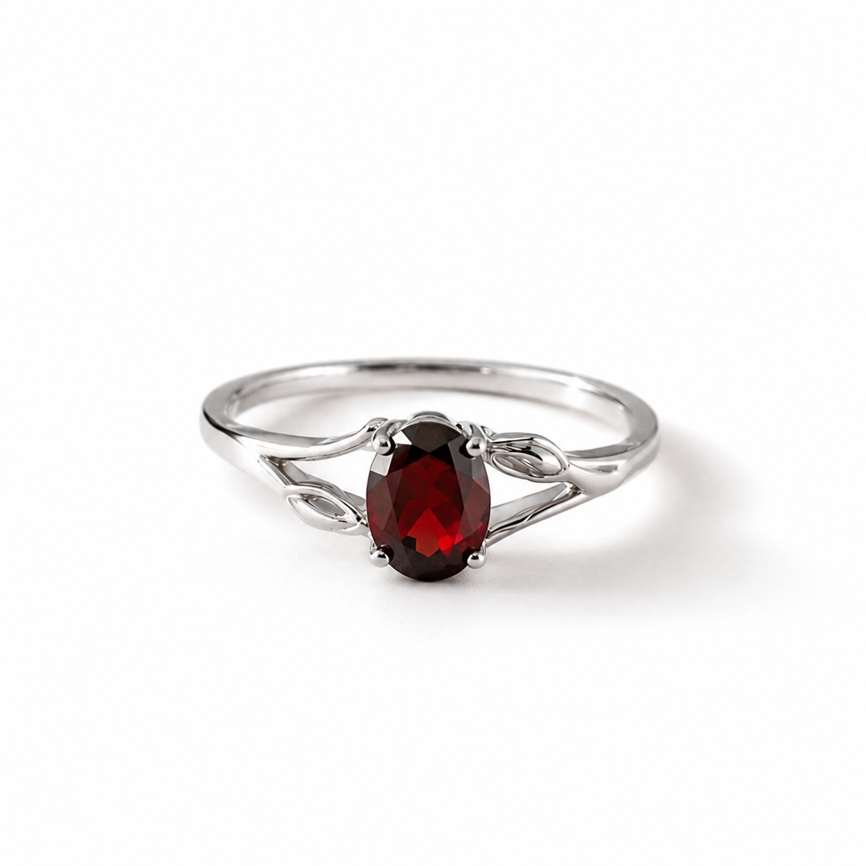 Scarlet Vine Garnet Ring