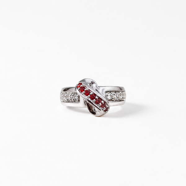 Crimson Knot Orange CZ Ring