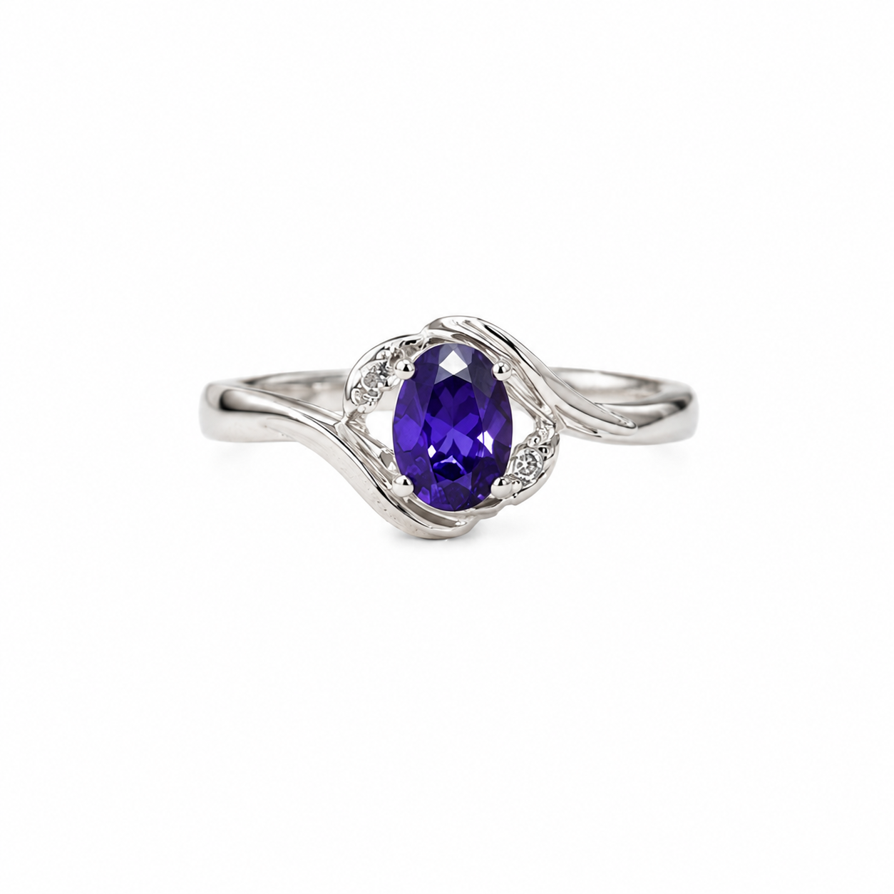 Amethyst Oval Twist Ring