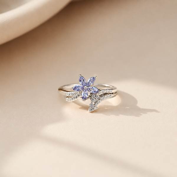 Amethyst Blossom Floral Ring