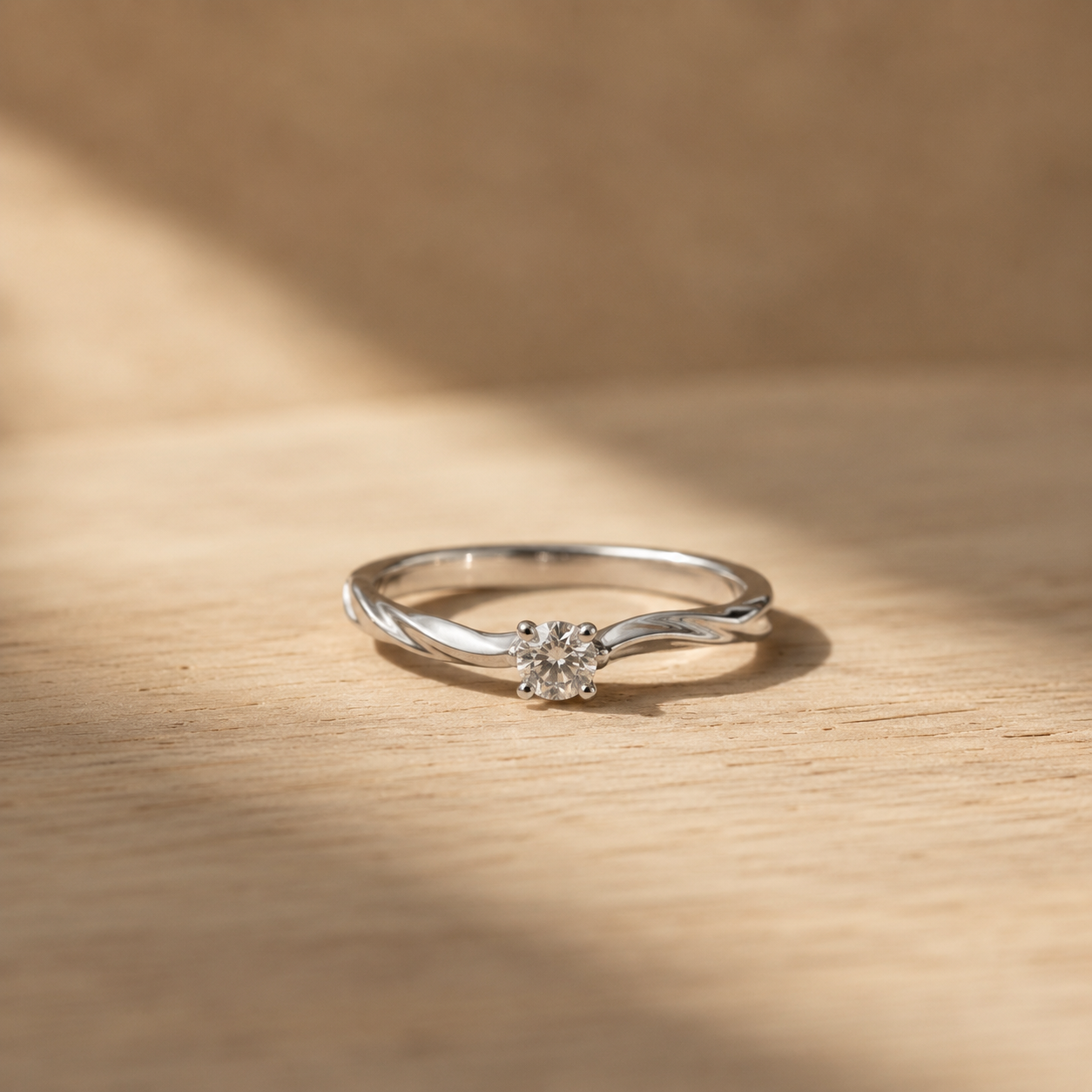Classic Solitaire Twist Ring