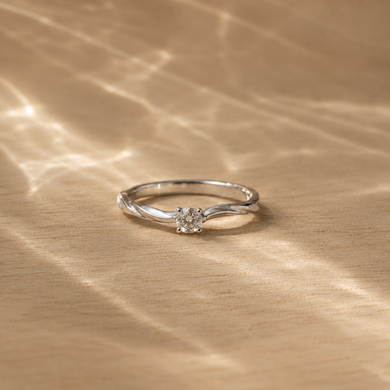 Classic Solitaire Twist Ring
