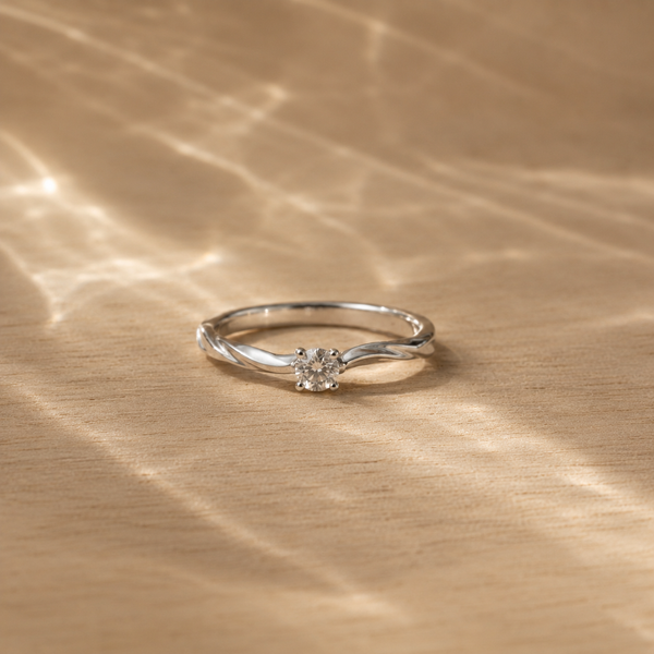 Classic Solitaire Twist Ring