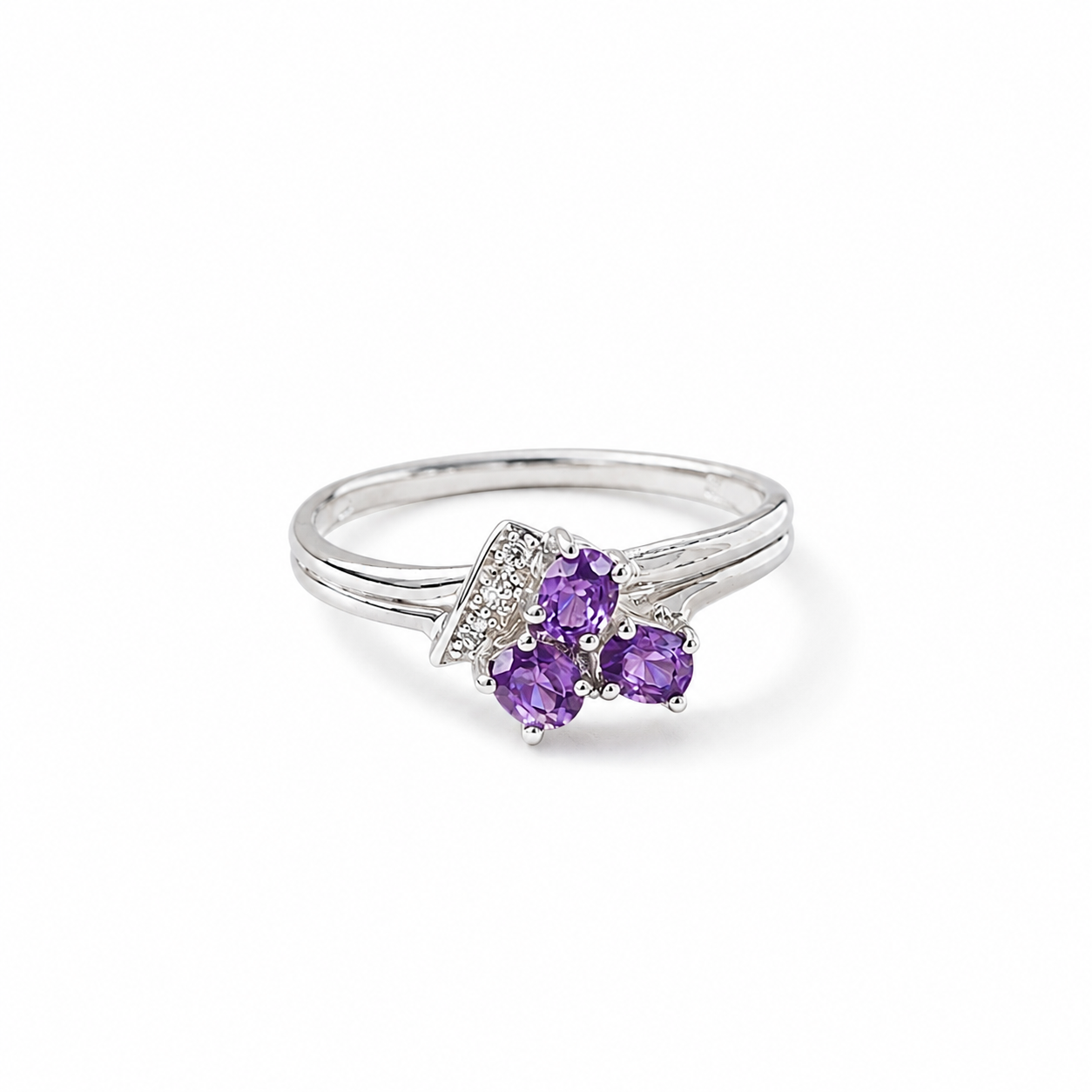 Amethyst Floral Cluster Ring