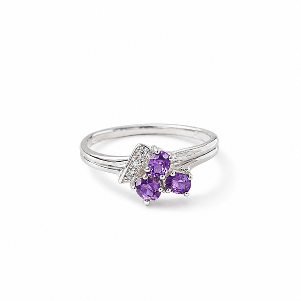 Amethyst Floral Cluster Ring