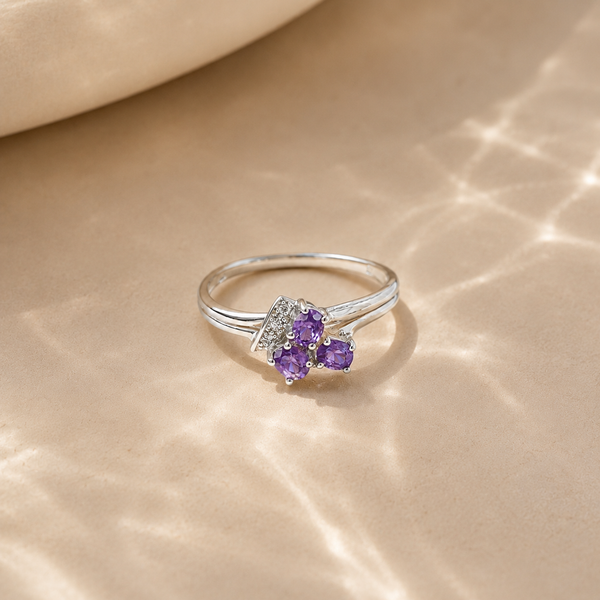 Amethyst Floral Cluster Ring