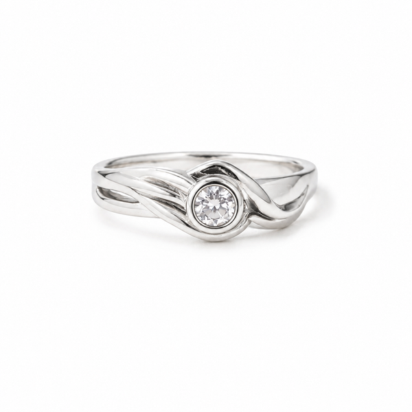 Twisted Bezel Solitaire Ring