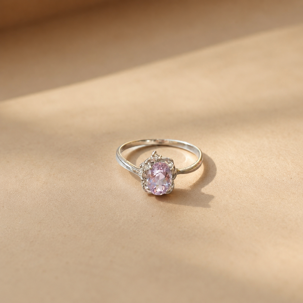 Amethyst Solitaire Bloom Ring