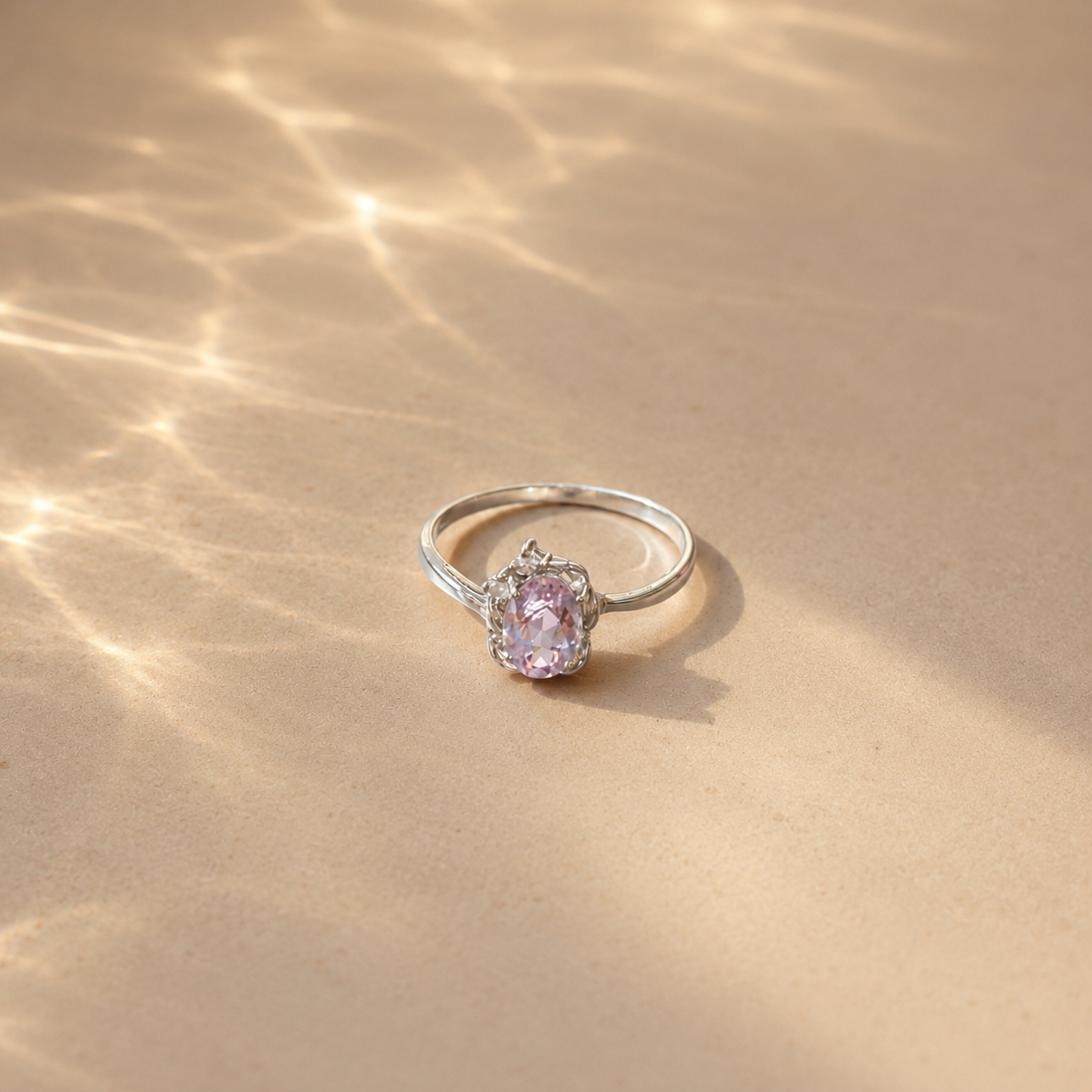 Amethyst Solitaire Bloom Ring