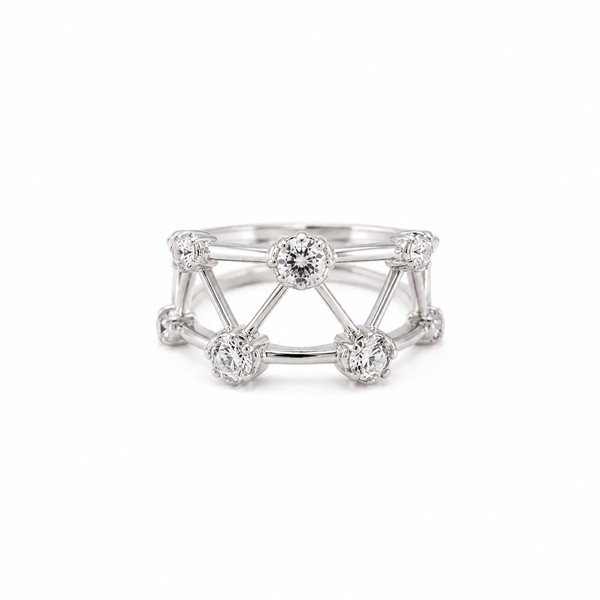Celestial Geometry CZ Ring