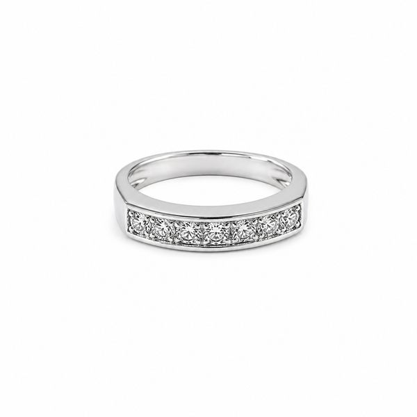 Classic Channel-Set CZ Band Ring