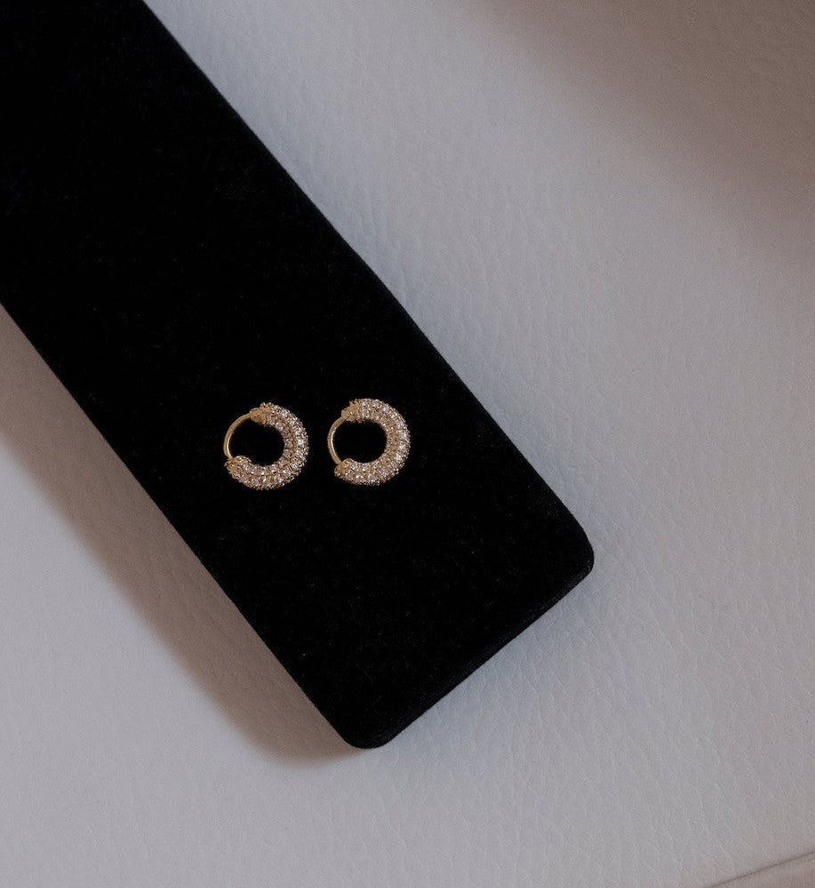 Pave Mini Hoops
