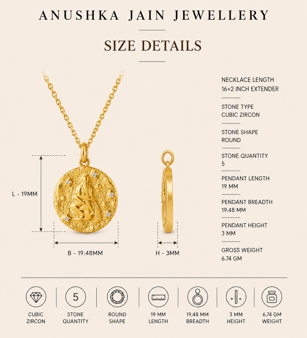 Aquarius Zodiac Necklace
