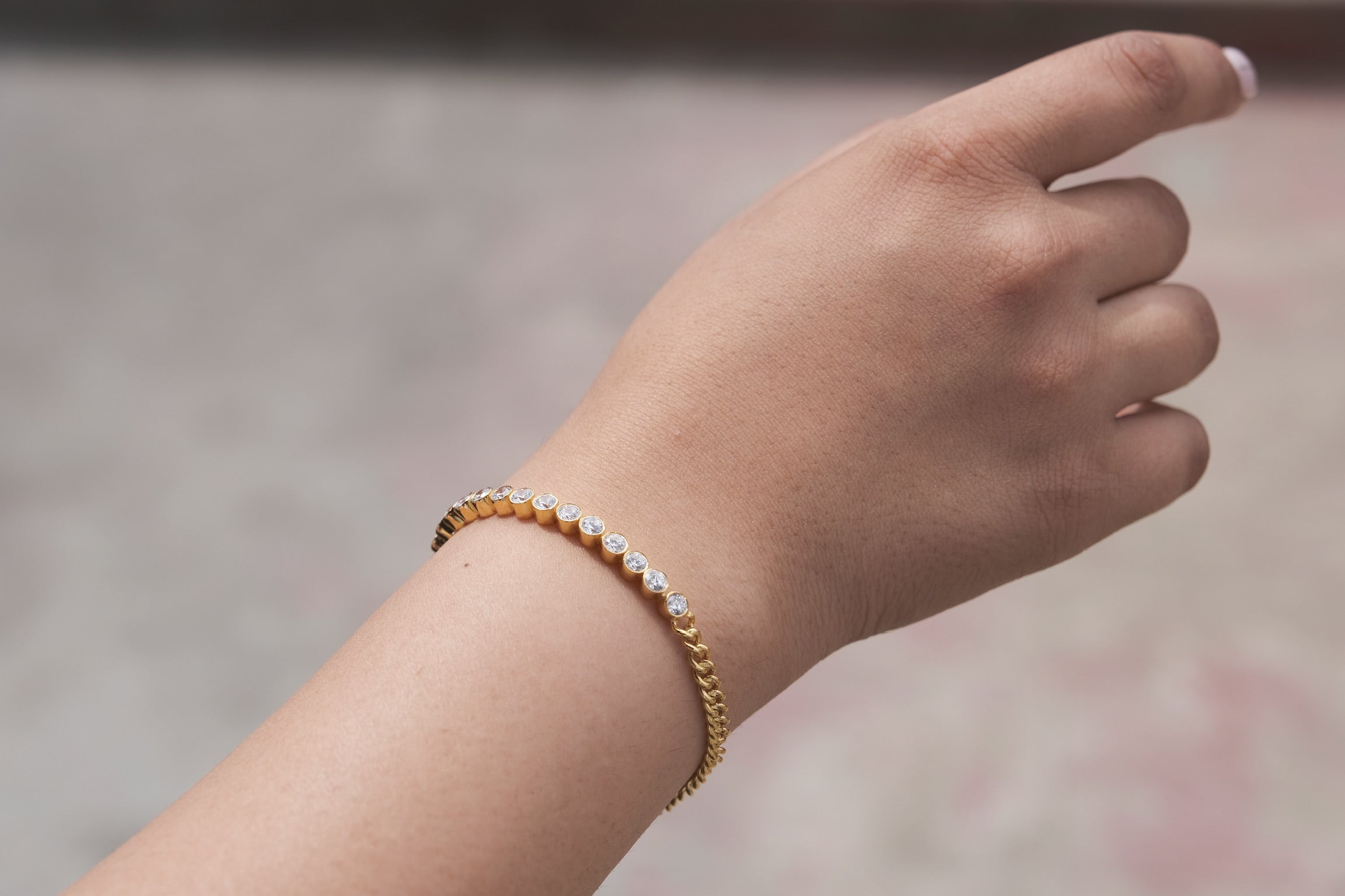 Curb Diamond Tennis Bracelet
