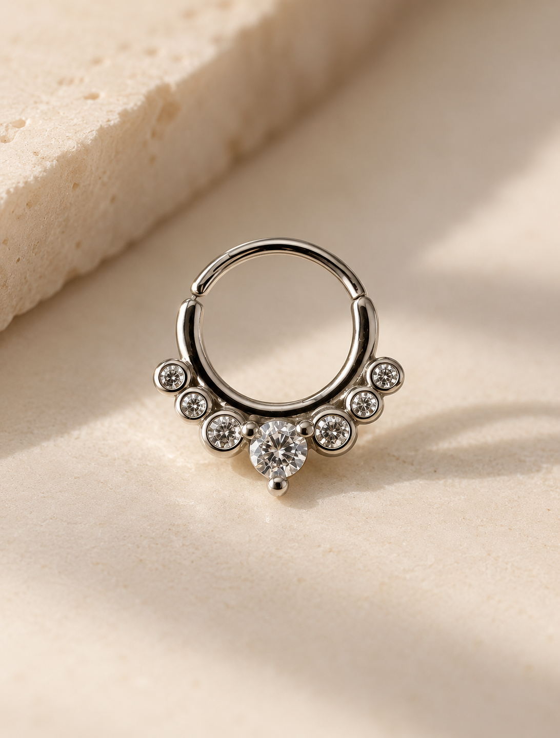 Bezel Crown Septum Ring
