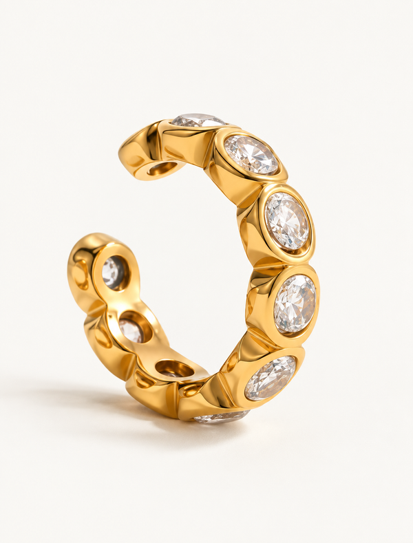 Bezel Eternity Ear Cuff