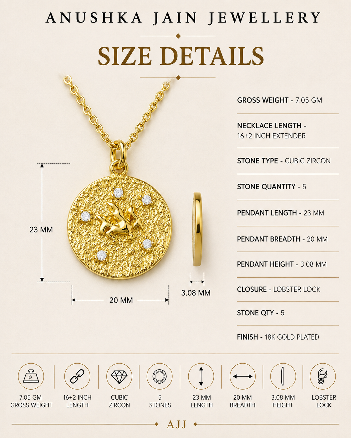 Capricorn Zodiac Necklace