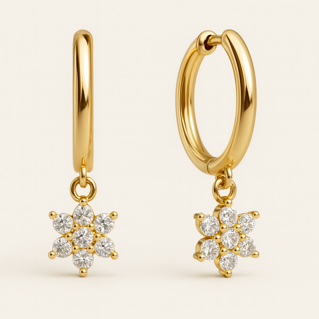 Diamond Micro Star Huggie
