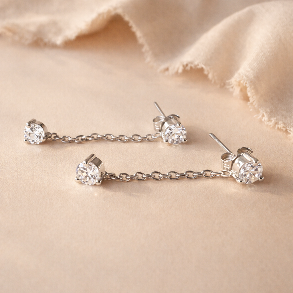 Duo Diamond Long Ear Chain