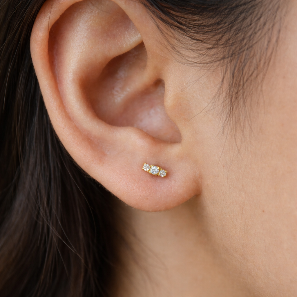 Petite Diamond Line Studs
