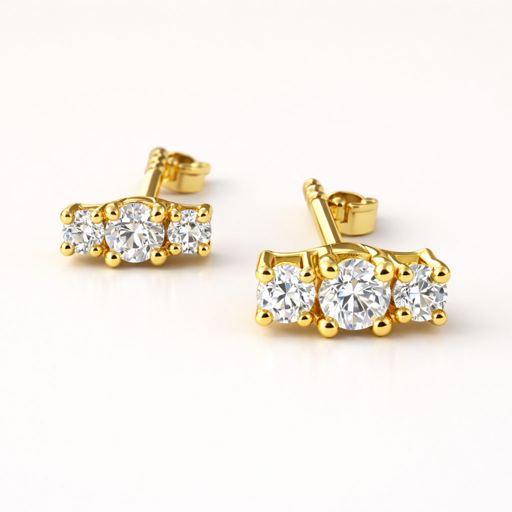 Petite Diamond Line Studs