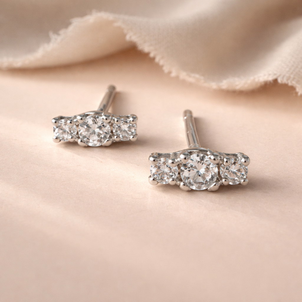 Petite Diamond Line Studs